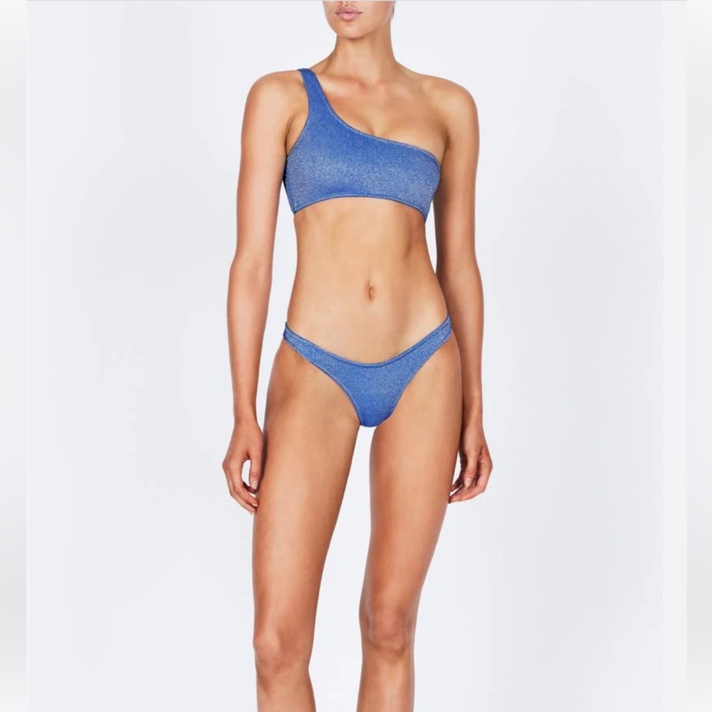Triangl Melrose Marina Sparkle Blue One Shoulder Bikini Set